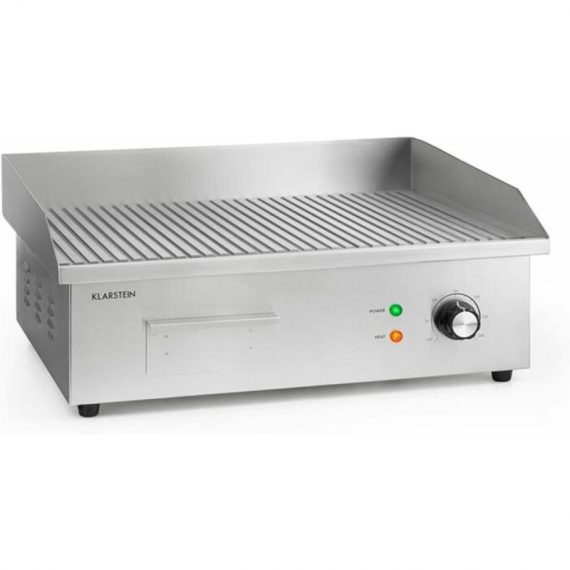 Klarstein Grillmeile 3000R Pro Electric Grill 3000W Plate 54.5x35cm Rippled - Silver 4060656222962 4060656222962