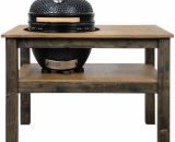 Arbor Garden Solutions - Grill Table, BBQ Kitchen Space for Kamado Bono Minimo (L-120cm W-80cm H-88cm) KSOKI-KBM-Kamado_1.2m-WW