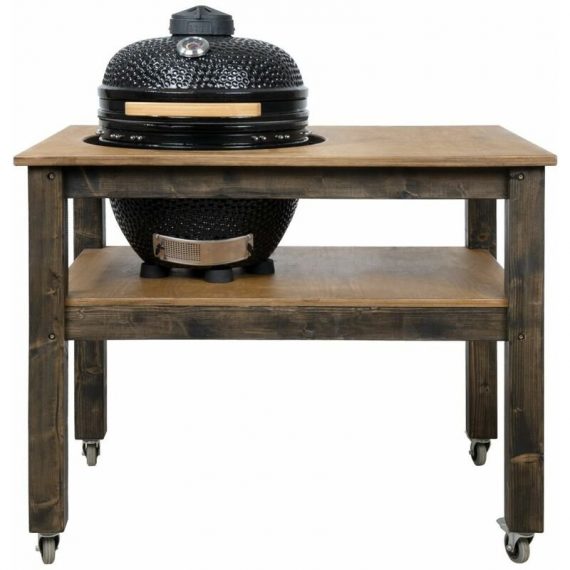Arbor Garden Solutions - Grill Table with Wheels, bbq Kitchen Space for Kamado Bono Media (L-120cm W-80cm H-88cm) KSOKI-KBMi-Kamado_1.2m-W