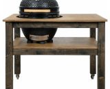 Arbor Garden Solutions - Grill Table with Wheels, bbq Kitchen Space for Kamado Green Egg Mini Max (L-120cm W-80cm H-88cm) KSOKI-KEMM-Kamado_1.2m-W