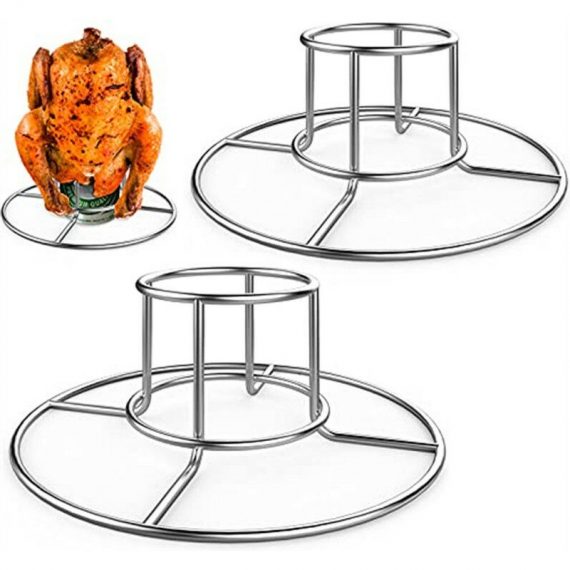 2pcs BBQ Chicken Grill, Rotisserie Chicken Vertical Rack for Oven or BBQ, Grill Accessories karcooky0934 9145525988325