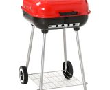 Outsunny - Red Charcoal Trolley bbq Garden Barbecue Cooker Grill Wheel 5055974800885 5055974800885