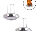 Briday - 2pcs BBQ Chicken Grill, Folding Rotisserie Chicken Vertical Rack with Drip Pan for Oven or BBQ, Grill Accessories BAYUK-2035 5303861558327