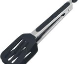 10.4 inches (26.5cm) Kitchen Silicone Tongs, Stainless Steel Handles, Anti-Scalding Grill Clip Bread Steak, Retractable Padlock - Black LIA09930 9771353147124
