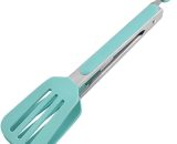 10.4 inches (26.5cm) Kitchen Silicone Tongs, Stainless Steel Handles, Anti-Scalding Grill Clip Bread Steak, Retractable Padlock - GREEN LIA09933 9771353147155