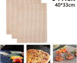 3pcs BBQ Grill Mesh Mat Non Stick Barbecue Grill Sheet Liners Grilling Non-stick Mat Fish Vegetable Smoking Accessories Gas, Charcoal Grill Mano-ZQUK-639 6273996014052