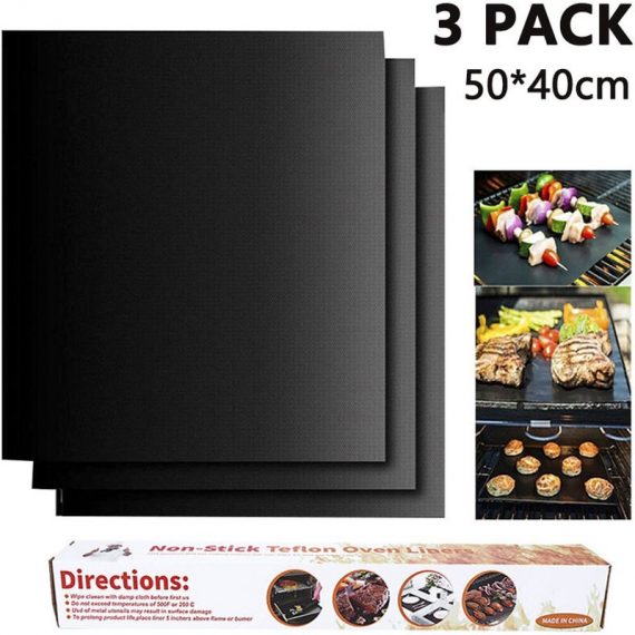 3pcs Grill Mats BBQ Grill Mats Non-Stick Reusable Grilling Mats For Gas Grill - Cooking Pads Nonstick Use On Electric Charcoal Grills Mano-ZQUK-631 6273996013970