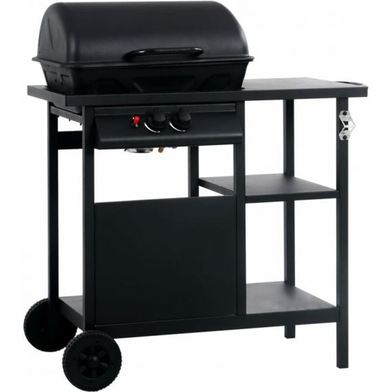 Betterlifegb - Gas BBQ Grill with 3-layer Side Table Black33194-Serial number 47390