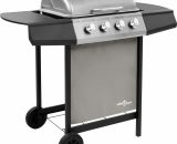 Betterlifegb - Gas BBQ Grill with 4 Burners Black and Silver (FR/BE/IT/UK/NL only)33772-Serial number 48547