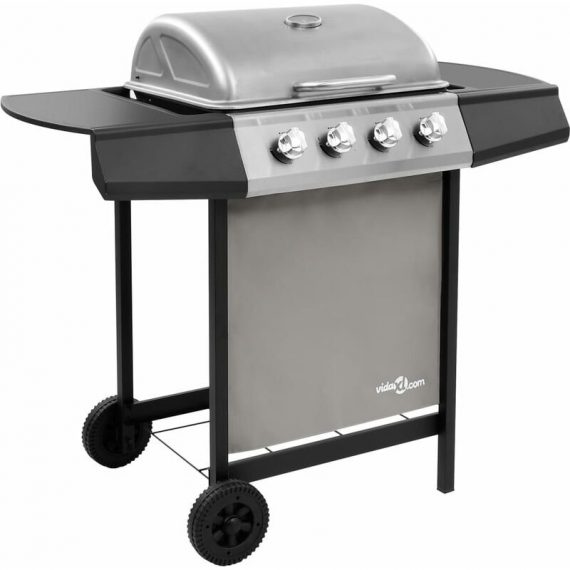 Betterlifegb - Gas BBQ Grill with 4 Burners Black and Silver (FR/BE/IT/UK/NL only)33772-Serial number 48547
