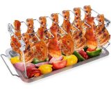 Foldable Stainless Steel Barbecue Chicken Leg Rack with Space for 14 Chicken Legs or Wings in the Oven or Grill（36cm） WYY-OSQI-UK1105 2982590407156
