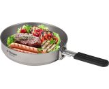 1100ml Titanium Fry Pan Ultralight Grill Frying Pan with Folding Handle for Outdoor Cooking Camping Hiking Backpacking Y24988|444 755924095754