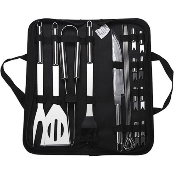 18Pcs BBQ Grill Tools Set Stainless Steel Barbecue Pastry Baking Utensils Set Kicthen Cooking Food Accessories Kit with Storage Case HM3136-2 4502190950395
