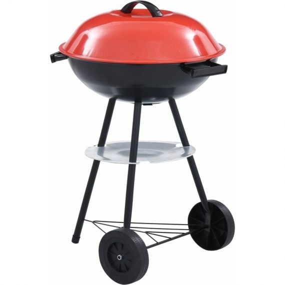 Hommoo - Portable xxl Charcoal Kettle bbq Grill with Wheels 44 cm DDvidaXL46611_UK