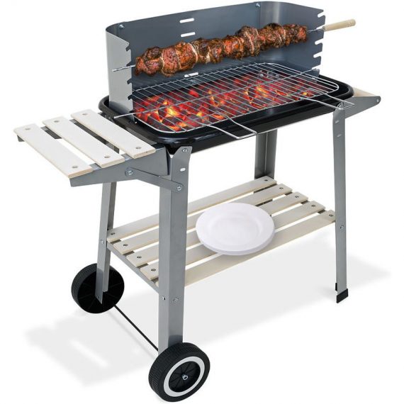 Deuba - bbq Trolley Charcoal Barbecue Grill Outdoor Patio Garden with Side Trays and Storage Shelf 103129 4250525326307