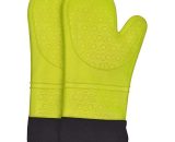 Silicone Oven Gloves Double Green Oven Mitts Heat Resistant 500 Degrees,Silicon Oven Glove Extra long for Cooking Baking Grilling Barbecue Microwave MM-OSUK-00371