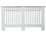 White Radiator Cover Grill Shelf Cabinet MDF丨Wood Modern Traditional Furniture h 81.5 x w 152 x d 19 cm FY-CHELSEA-152
