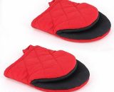 2 pcs Oven Gloves Non-Slip Neoprene Heat Resistant Oven Gloves for Cooking, Grilling, Barbecue (Red) YBD006254HHY 9126316562672
