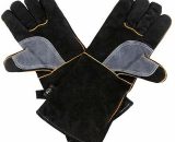 Benobby Kids - Oven Gloves, Leather bbq Gloves,16 inch(41cm) Universal Heat Resistant Oven Gloves,Perfect for Grill bbq Kitchen Oven Baking Fireside Y0001-UK2-k0057-220727-012 8751899898026