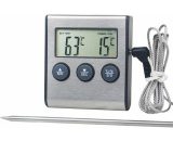 Large lcd Display Digital Kitchen Thermometer Long Probe for Grill Oven Meat Cooking Temperature Alarm Timer Tool SZ-2427 8161369148313