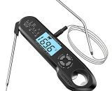 Meat Thermometer Instant Read Oven Safe 2 in 1 Dual Probe Digital Food Thermometer with Alarm Backlight for Kitchen Cooking Grilling Smoking bbq Tionr-Ti-UK-5832