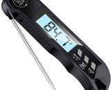 Meat Cooking Thermometer Digital Instant Read Portable Foldable led Display Food Thermometer for Home Kitchen bbq Grill Baking, Black DS_IS19571B_LJL221220 4502190125779