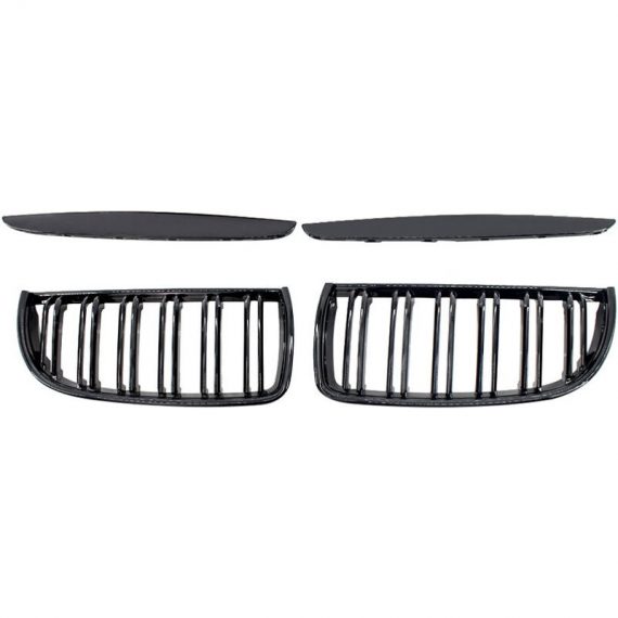 2Pcs Gloss Black Front Bumper Hood Kidney Grille Racing Grille Replacement for bmw E90 4 Door 2005-2008 (Black) DS_IS10625_LJL221114 4502190246023