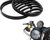 Black Aluminum Headlight Protective Grille, Motorcycle Headlight Grill, 5 3/4 Headlight Motorcycle Bezel, Black Motorcycle Headlight Grille For For Mano-JS-14257 6089639382200
