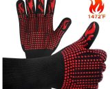 Barbecue Gloves, Heat Resistant Oven Gloves Up to 800 ° C Universal Heat Resistant and Non-slip Oven Gloves BBQ Grill Oven and Kitchen Gloves and BRU-003 3442935808998