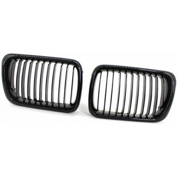 2Pcs Gloss Black Front Bumper Hood Kidney Grille Racing Grille Replacement for bmw 3-Series E36 M3 1997-1999 LZD-C-12160229 6286583140843