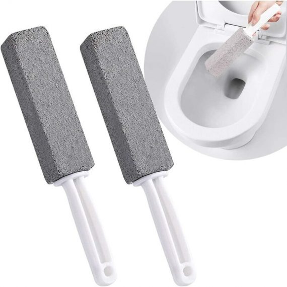 2 Pieces Pumice Stone Cleaning Brush, Professional Pedicure Foot File with Hanging Brush Handle, for Kitchen/Grill/Bath/Toilet/Pool MM-OSUK-9172 8734519361865