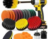 22 Pieces Drill Cleaning Brush,Electric Drill Brush Attachment Kit Cleaning Kitchen Bathroom Tile Grout Floor Mat Car Scrub Grill Turbo LZL-C-0922088 6286512419644