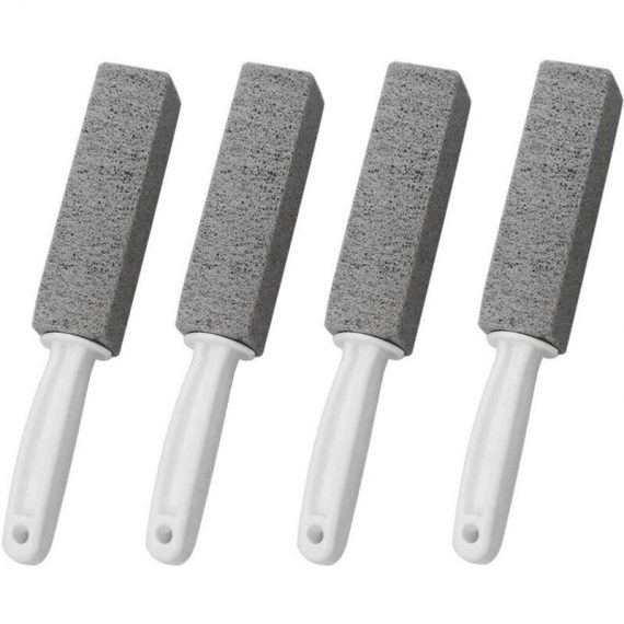 4 pcs Pumice Stone Cleaning Brush with Handle Cleaning Block Toilet Brush Cleaner wc for Kitchen/Grill/Bath/Toilet Bowel/Pool SZUK-0882