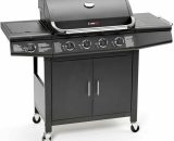 CosmoGrill Pro 4+1 Gas Burner Grill BBQ Barbecue Incl. Side Burner - Black - Black 93411 5060381723146