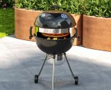 Livingandhome - Outdoor Camping 2 In 1 Kettle bbq Grill with Pizza Oven AI0794 747492496507