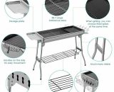 Bamny - bbq Grill, Stainless Steel Barbecue Grill Smoker Charcoal bbq, Folding Portable bbq for 5-10 Persons Family Garden Outdoor Cooking Hiking 1011918 768558611795