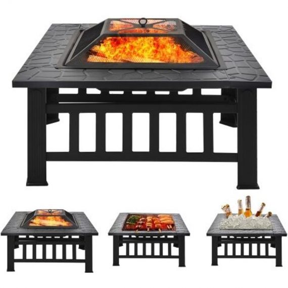 QHJ - Large Firepit bbq Outdoor Garden Patio Heater Stove Fire Pit Brazier Cover grill MX198491AAA 746121297898