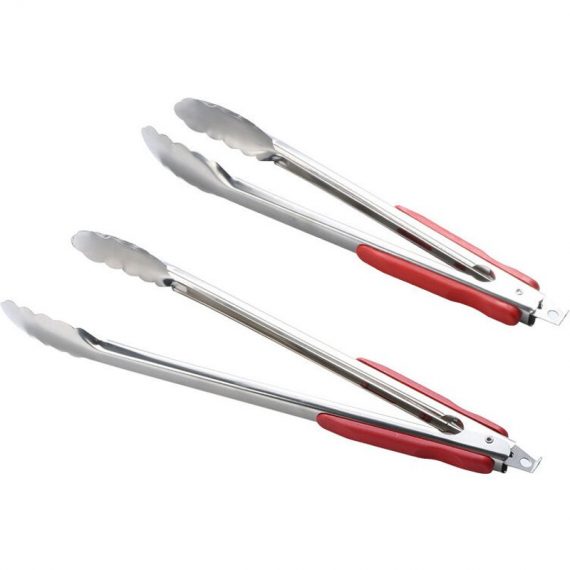 Perle Rare - 13.7 and 11.5 Kitchen Tongs for Grill and bbq - The Best Tongs for Cooking Food in the Sizes You Need - Cook Your Meat, Not Your Hands RBD027615DJK 9383853095029