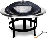 Gardebruk - Fire Bowl 75cm / 29.5" Stainless-Steel Garden Outdoor Fire Pit Spark Protection Grill bbq Function Incl. Poker ø 75 cm 101097 4250525306217