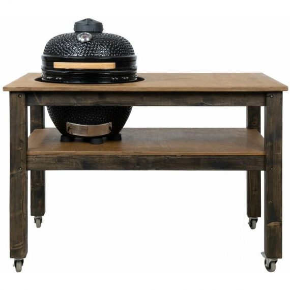 Arbor Garden Solutions - Grill Table with Wheels, bbq Kitchen Space for Kamado Bono Grande (L-160cm W-90cm H-88cm) KSOKI-KBG-kamado_1.6m-W