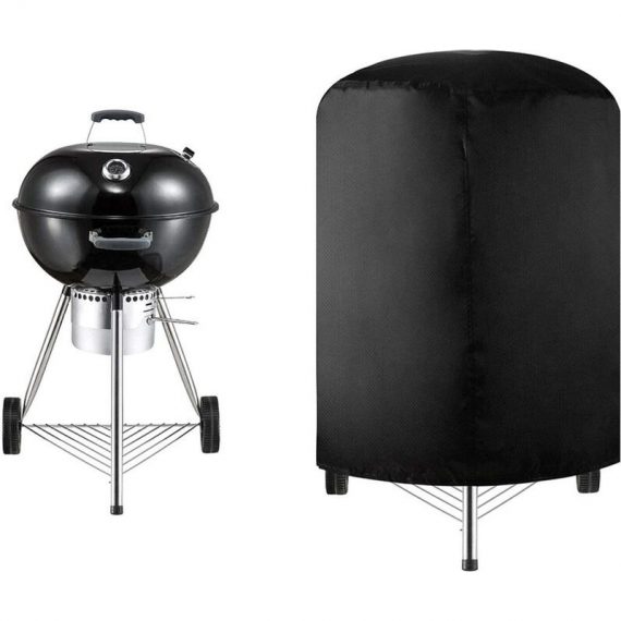 Round bbq Cover, 210D Oxford Cloth Waterproof bbq Grill Cover, Barbecue Cover Cover Tarpaulin bbq Grill Cover, Black (7570cm) YBD04337LCP 8223206045541
