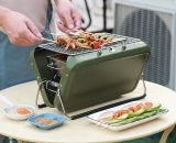Benobby Kids - Outdoor Portable Luggage Grill, Ultra Light Retro Grill with Carry Bag for Garden bbq Camping Trips (Vintage Green) Y0004-UK1-k0005-220413-040