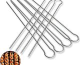 Monly - Barbecue Skewers Metal Barbecue Skewers Reusable Barbecue Skewers Steel Barbecue Skewers for Grilling, Sausages, Shrimps and Vegetables 6 SZUK-5864 4391570248982