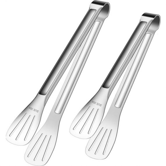 2PCS Kitchen Tongs, Kitchen Tongs, Stainless Steel BBQ Tongs, for BBQ, Salad, Grilling, Baking and Frying, 9, 12 Inches MM-OSUK-9274 9049298119118