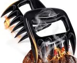 Tinor - Meat Fork, Meat Claws 2 Bear Paws Meat Beard Cook Tools Accessory Set, for Pulled Aork Pulled Pork Shredders Grilling Meat for bbq (Black) Tionr-Ti-UK-2216 2982590420124