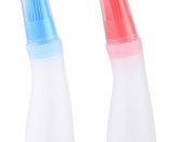 BBQ/Pastry Basting Brushes,Silicone Cooking Grill Barbecue Baking Pastry Oil/Honey/Sauce Bottle Brush,Set of 2 Red+Blue Bent Mano-HS-2580 6135791956251