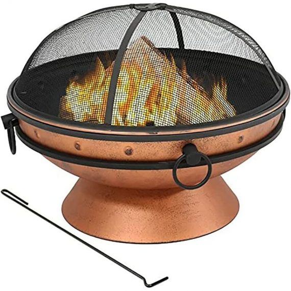Fire Pit Brazier BBQ Log Burner Outdoor Fire Pits for Garden, Patio Outdoor Portable Heater Grill, Firepit Square Brazier Garden Fire Pit With Poker D-R-W47 5055959782793