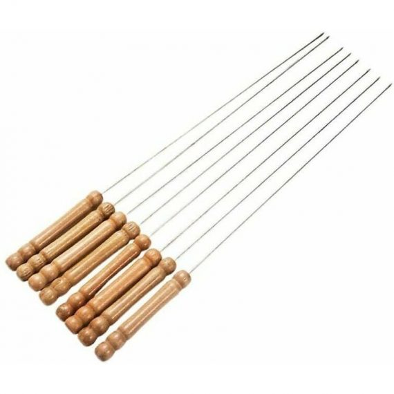 12 Pcs Barbecue Skewers Stainless Steel BBQ Skewers with Grill Pin Handle, Heat Resistant Handle for Home Party Y0051-UK2-230208-7195 7426050563761