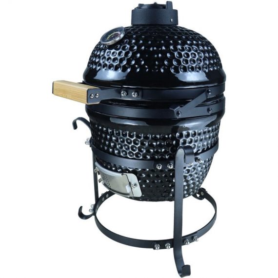 Outsunny - Charcoal Grill Cast Iron bbq Cooking Smoker Standing Smoker Heat Control Black - Black 5056029888780 5056029888780