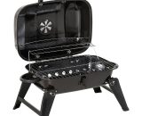 Outsunny - Charcoal Grill Iron Portable Compact bbq Camping Picnic Garden Party - Black 5056029831519 5056029831519